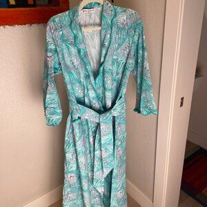 Heidi Carey Cotton Printed Robe – Teal Pattern (Discontinued) - NWOT